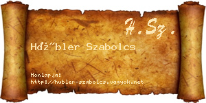 Hübler Szabolcs névjegykártya