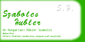 szabolcs hubler business card