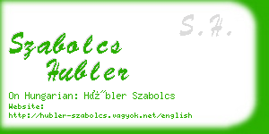 szabolcs hubler business card